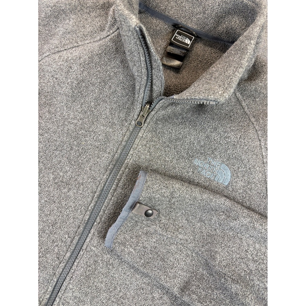The North Face Fleece Jacket Women M Grey Full Zip Mock Neck‎ Heathered Outdoor